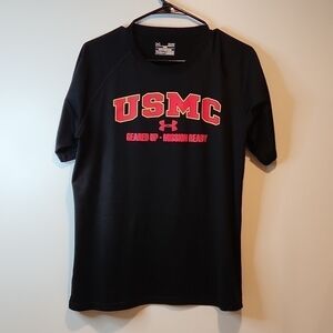 Under Armour Heat Gear USMC "Geared Up-Mission Ready" T Shirt Women's Size SM/P